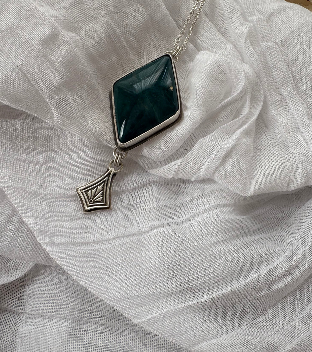 tidal. skaggs jasper, sterling silver handstamped pendant