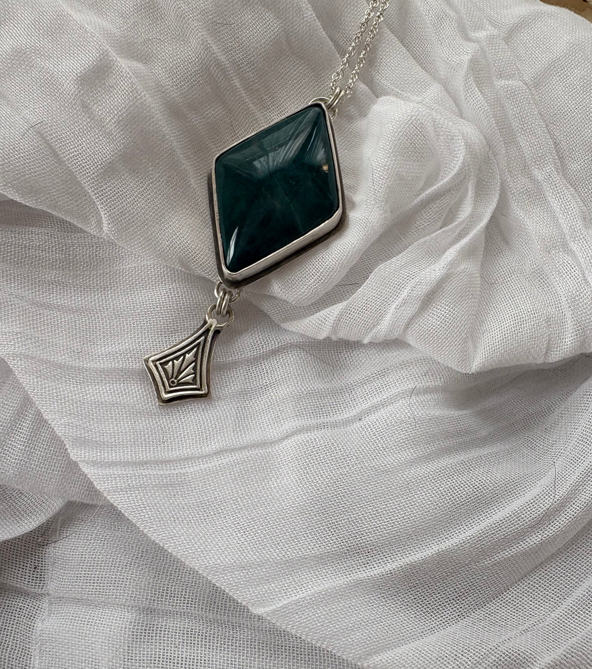 tidal. skaggs jasper, sterling silver handstamped pendant