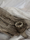 wave on wave. sterling silver stacking rings set of three, size 7.5