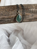 loch. blue green Guatemalan jade and sterling silver necklace
