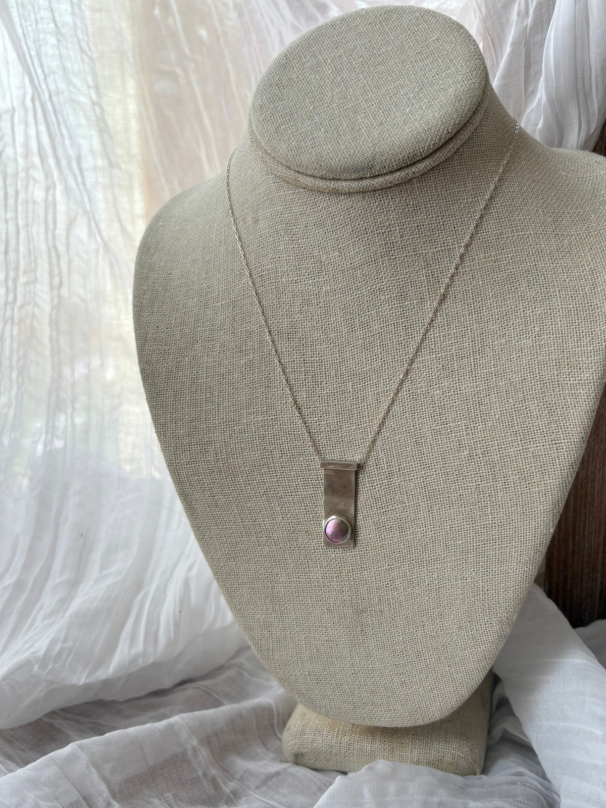 iridescence. sea of cortez mabe pearl pendant necklace in sterling silver